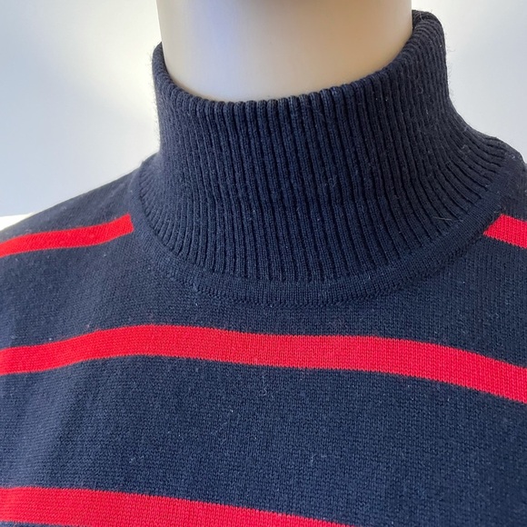 Rena Lange, made in Italy Striped Turtleneck Sweater, Short Sleeves Sz M - Picture 5 of 8